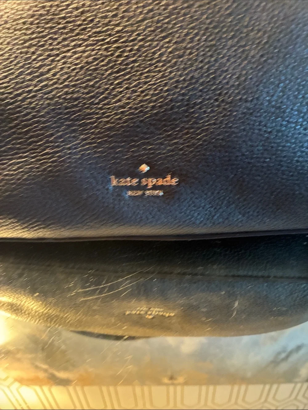 GUC Kate Spade NYC Black Pebbled Leather Shoulder Hobo 2 way bag